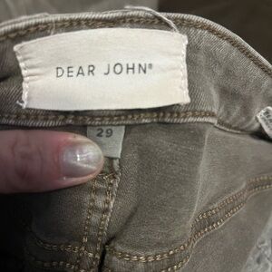 Dear John Olive Taupe Skinny Jeans